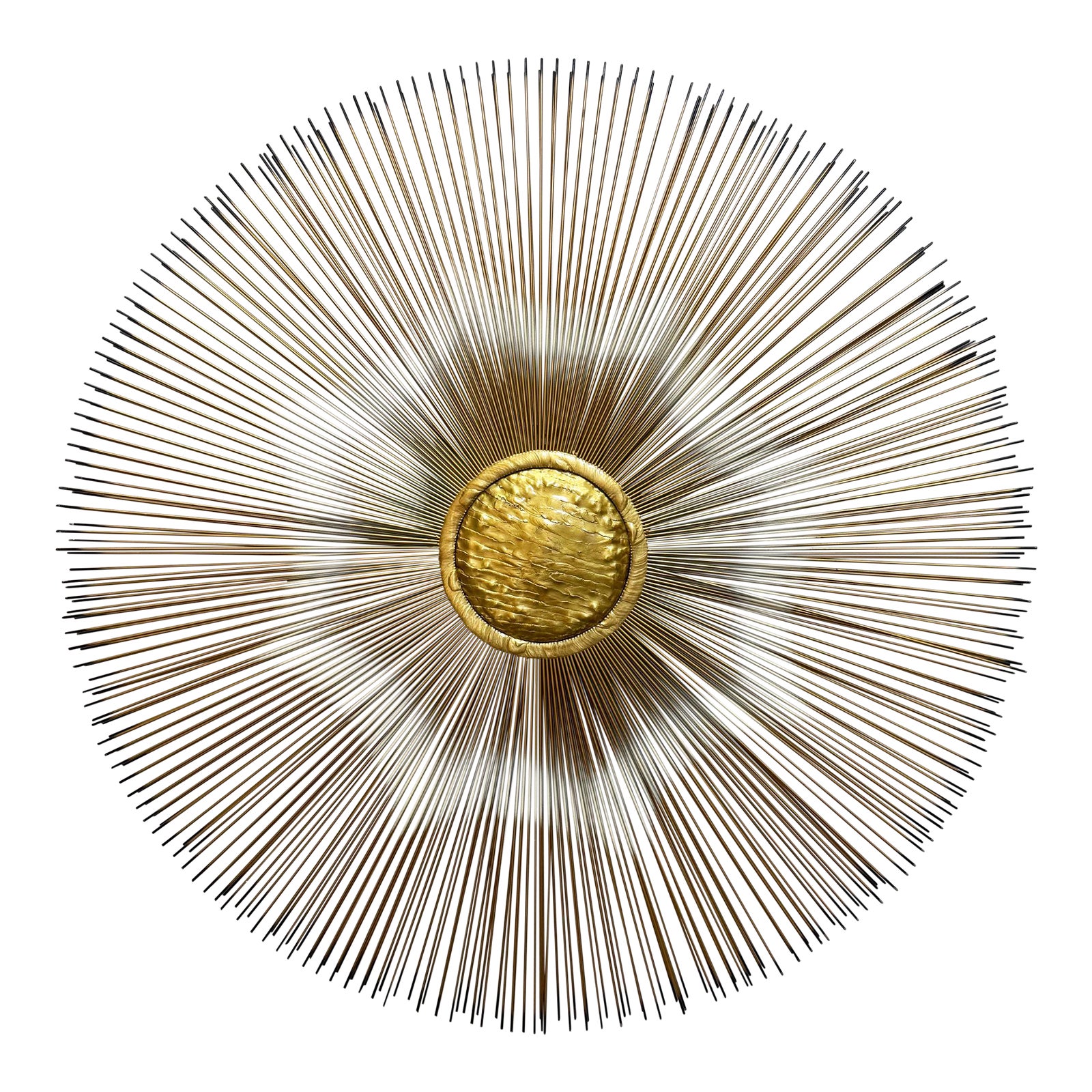 Mid-Century Casa Devall Sunburst Wall Sculpture, Brutalist Copper
