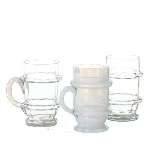 Europe, 19th/20th century in milky glass with relief decoration. One with a small chip. Height: (largest) 12 cm.