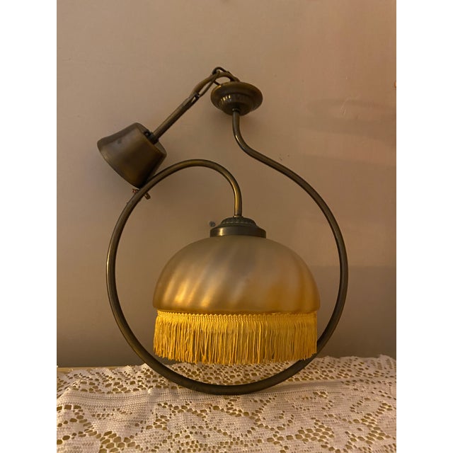 1940s Vintage French See Delmas Sculptural Brass Pendant Light For Sale - Image 5 of 7