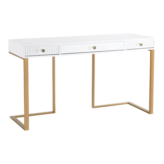 Janie White Lacquer Desk For Sale