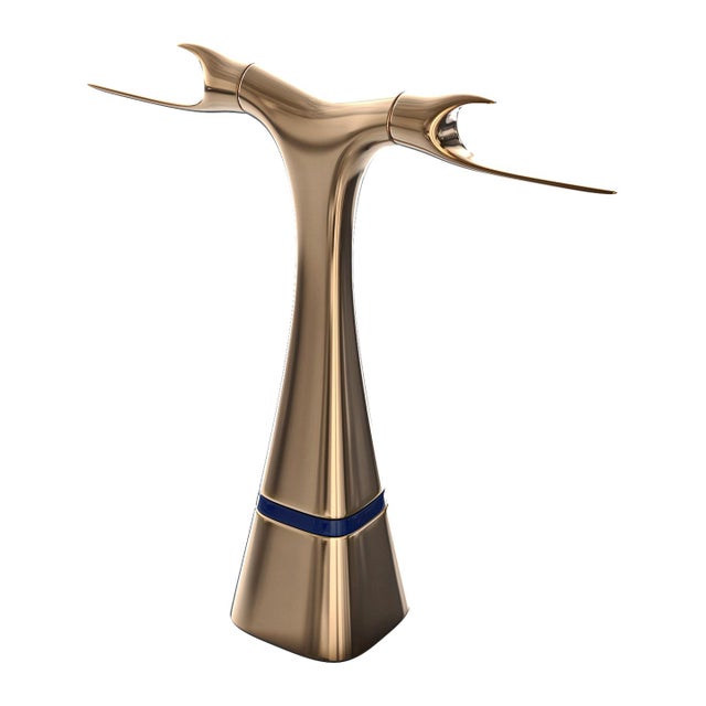 Metal "Pagina" Umbrella Stand With Bronze, Stainless Steel Detail, Handcrafted For Sale - Image 7 of 7