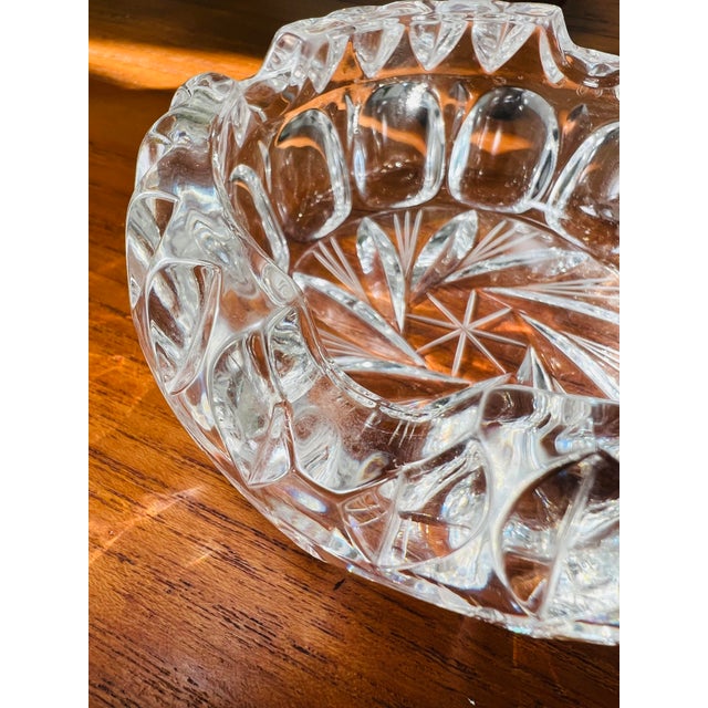 Vintage Beyer West Germany Crystal Glass 4 Slot Ashtray Starburst Center For Sale In Sacramento - Image 6 of 10