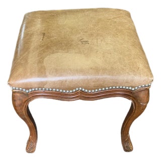 Late 20th Century French Style Carved Footstool For Sale