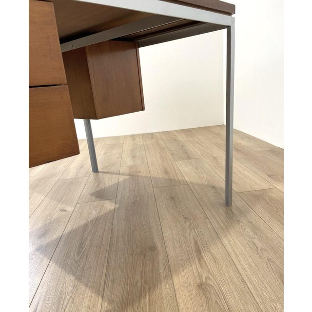 Wood Italian Double Center Desk, 1950s For Sale - Image 7 of 8