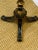 Wood Maitland Smith Black and Gilt Floor Candle Stand / Lamp Base With Distressed Finish For Sale - Image 7 of 11