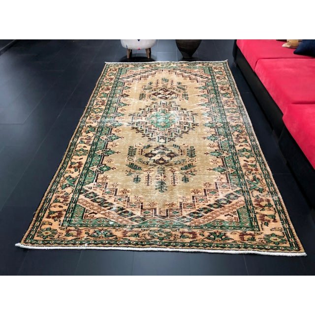 Boho Chic Vintage Distressed Turkish Area Rug For Sale - Image 3 of 11