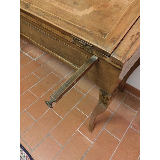 18th Century Flap Cabinet Writing Desk in Solid Walnut with Carvings For Sale - Image 9 of 13