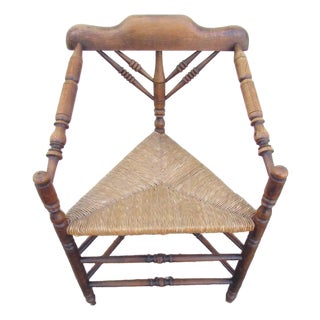 Antique English Triangular Spindle Chair For Sale