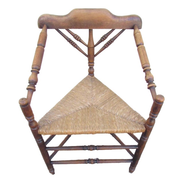 Antique English Triangular Spindle Chair For Sale