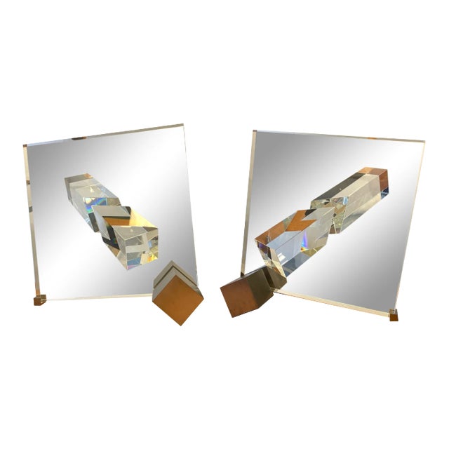 Steuben Glass Works, "Construct Ii", Crystal Sculpture For Sale