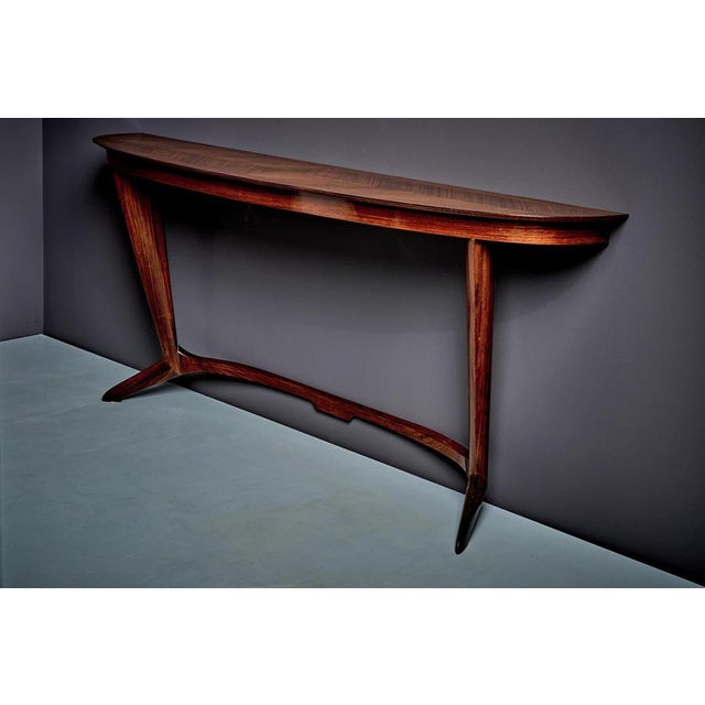 1940s Vintage Console Table in Rosweood Veneer by Guglielmo Ulrich, Italy, 1940s For Sale - Image 5 of 13