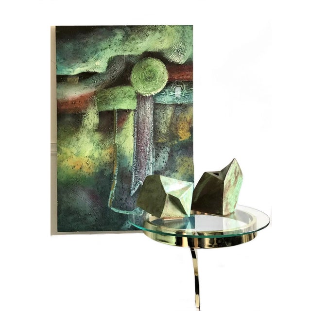 for your consideration a vintage 1980s post-modern abstract painting this skilled artist created an abstract painting with...