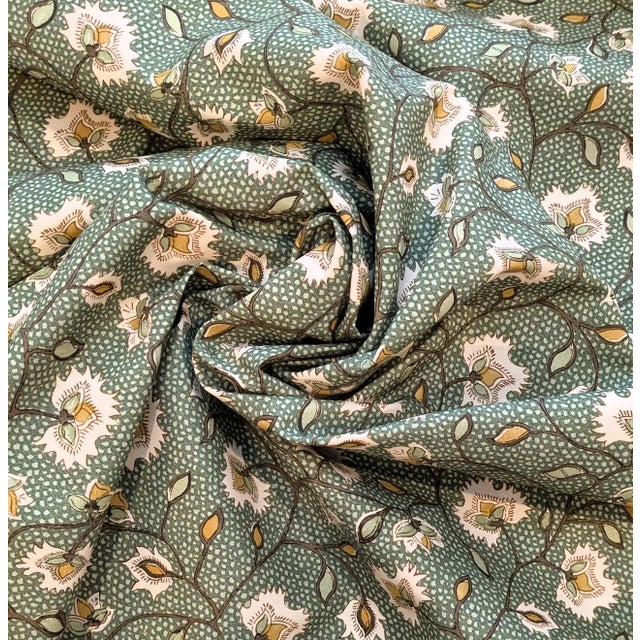 Anna French "Chelsea" Emerald Floral Cottom Fabric- 3.3 Yards For Sale In Los Angeles - Image 6 of 6