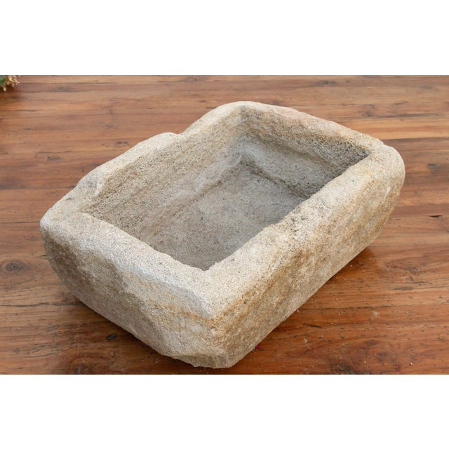 Bastide Basin, French Hand-Carved Stone Planter For Sale - Image 4 of 6