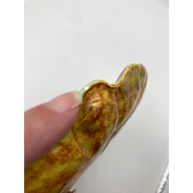 Mid 20th Century English Traidional Japanese Majolica Begonia Leaf Plate For Sale - Image 9 of 9
