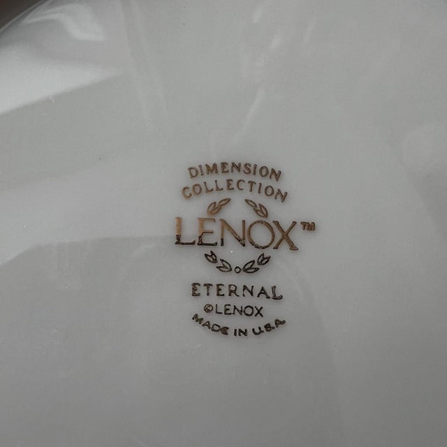 Traditional Vintage Lenox “Eternal” fine china / 6 3-piece place settings / classic gold rim design / set of china / wedding gift / bridal gift - 18 pcs For Sale - Image 3 of 7