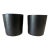 Vintage Mid Century Modern Ceramic Matte Black Architectural Studio Haeger California Pottery Planters - Set of 2 For Sale