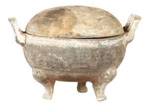 Chinese Han Dynasty Tripod Incense Burner with Removable Lidded Top