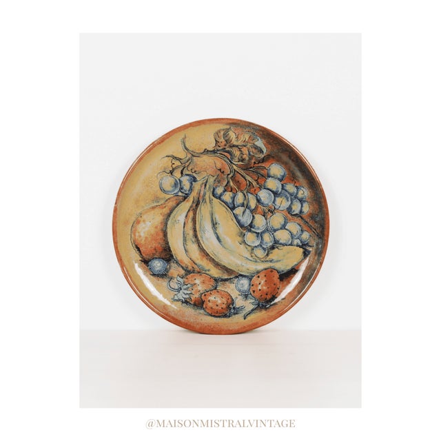 1980s Signed Capelo Mexican Pottery Plate | Guanajuato Majolica Fruit Still Life For Sale - Image 10 of 10