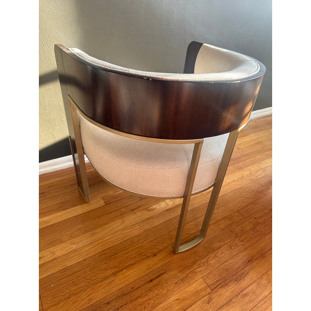 Pair of Caracole “Streamliner” Accent Chairs in Aged Bourbon & Smoked Bronze For Sale - Image 10 of 13