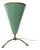Mid-Century Modern Italian Sage Green Lacquered Aluminum Tripod Table Lamp from Stilnovo, 1950s For Sale
