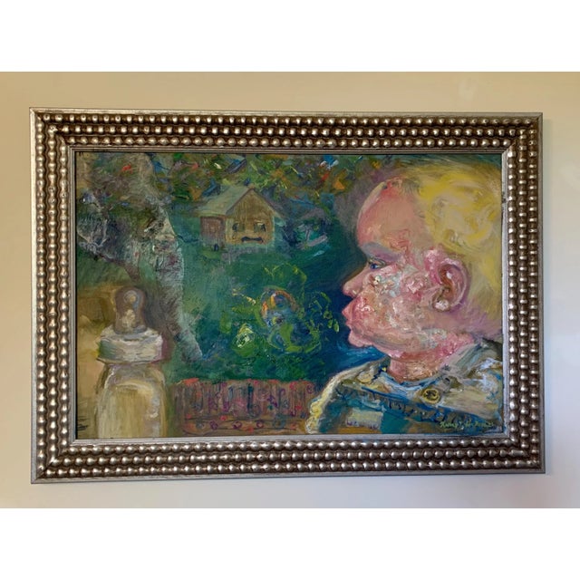 2020s Elephant Baby Bottle, Figurative Oil Painting, by Van Ness For Sale - Image 5 of 6