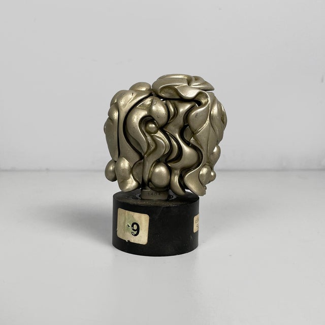 Spanish Nickel-Plated Metal Portrait de Michèle Sculpture by Berrocal, 1969-1971 For Sale - Image 4 of 13