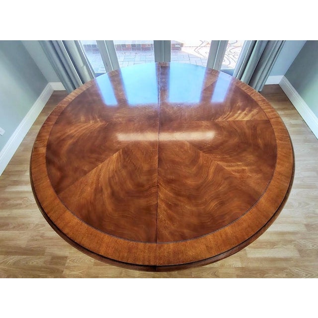 Brown 1990s Large Mahogany Dining Table With Inlaid Bands by Henredon For Sale - Image 8 of 11