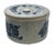 Unusual Antique American Blue Decorated Embossed Grapevine Motif Stoneware Butter Crock - Circa 1890s For Sale - Image 4 of 18