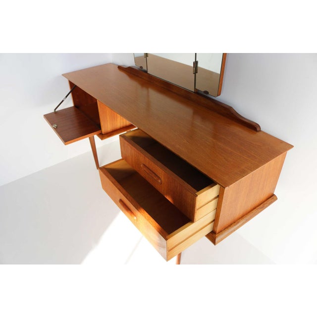 Teak Dressing Table with Mirror, 1960s For Sale - Image 13 of 17