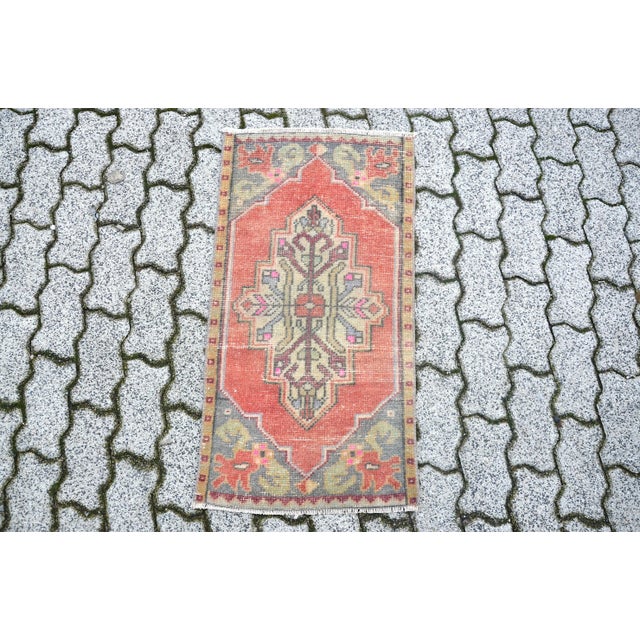 1960s Vintage Orange Rug For Sale - Image 6 of 6