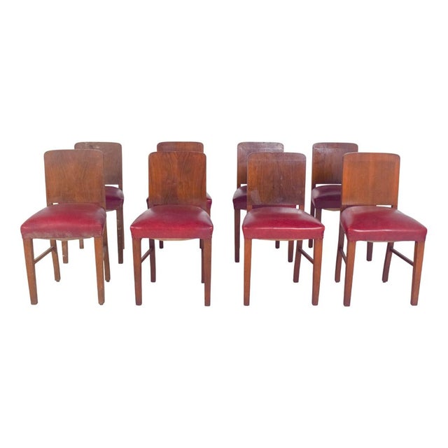 Art Deco Portuguese Dining Chairs, 1940s, Set of 8 For Sale - Image 11 of 11