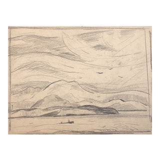 1930s Eliot Clark American Impressionist Plein Air Drawing For Sale