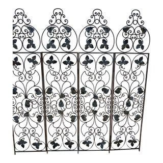 Antique 4 Panel Iron Screen. For Sale
