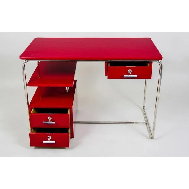 Vintage German Chrome Writing Desk, 1930s For Sale - Image 6 of 9
