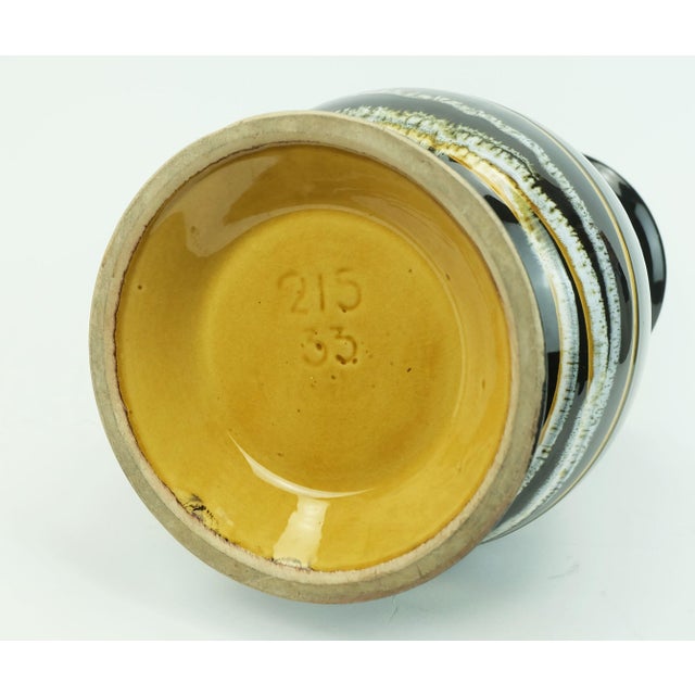 Black, Ochre and White Model 215-33 Vase from Scheurich Keramik, West Germany, 1950s For Sale - Image 9 of 10