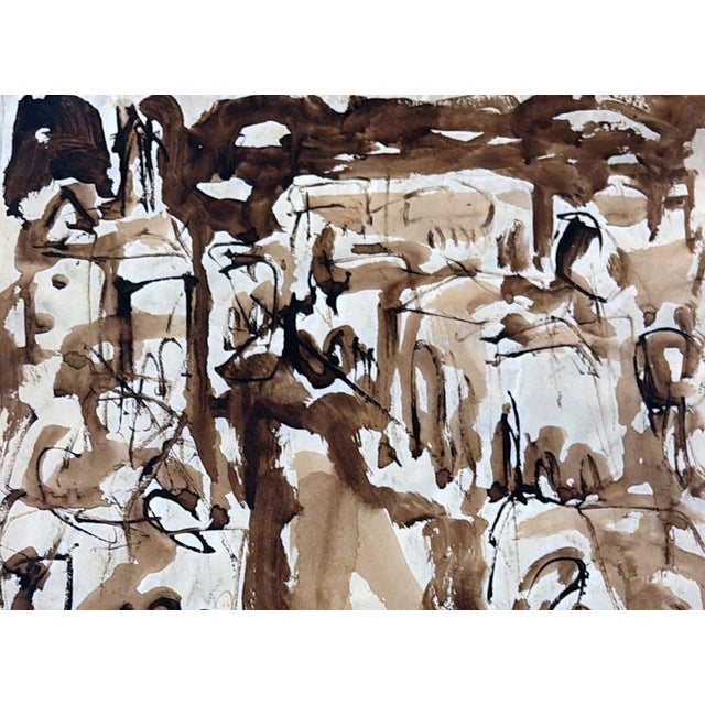 Paper Abstract Drawing on Textured Paper For Sale - Image 7 of 17