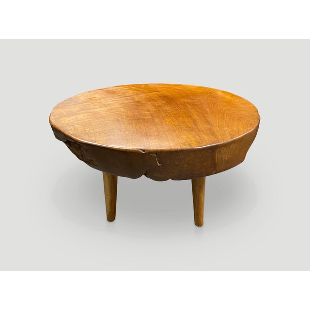 Andrianna Shamaris Mid Century Style Round Coffee Table For Sale - Image 4 of 6