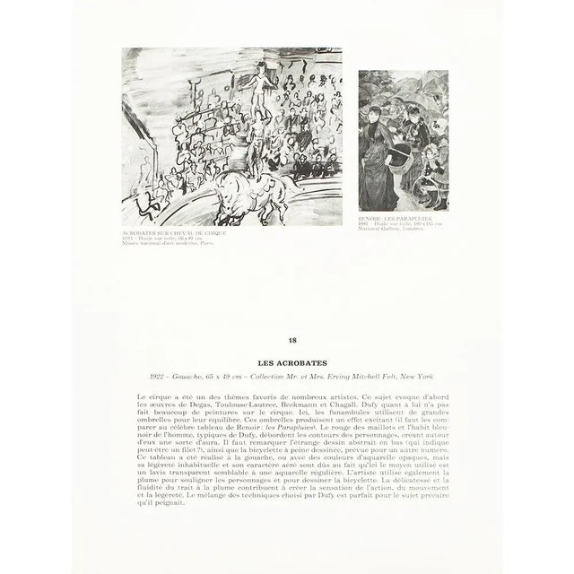 1970s 1970 After Raoul Dufy "The Trapeze Artists", Full-Color Parisian Print For Sale - Image 5 of 7