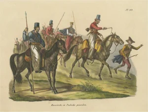 Russian and Polish Horses, 1845, Print