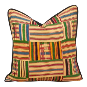 Obaabaa Vintage African Kente Pillow Cover