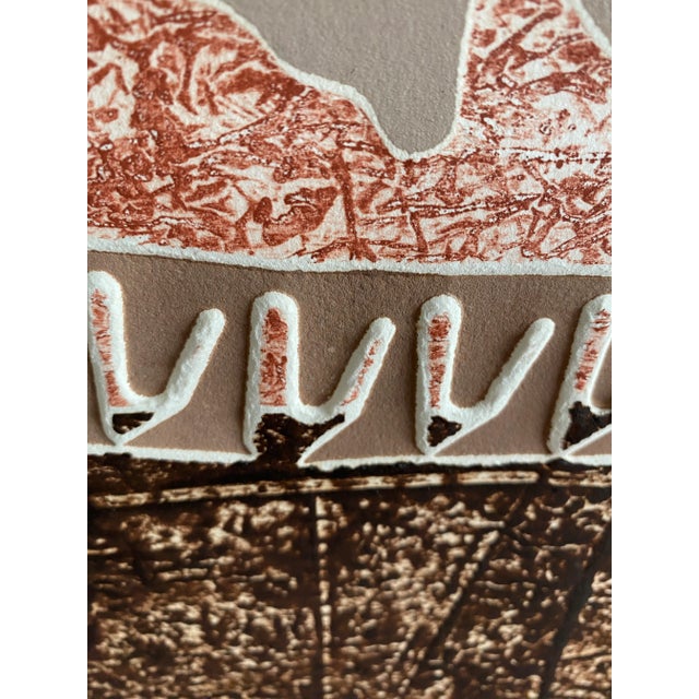 1970s David Kroos Moon Bridge Embossed Monoprint For Sale - Image 4 of 9