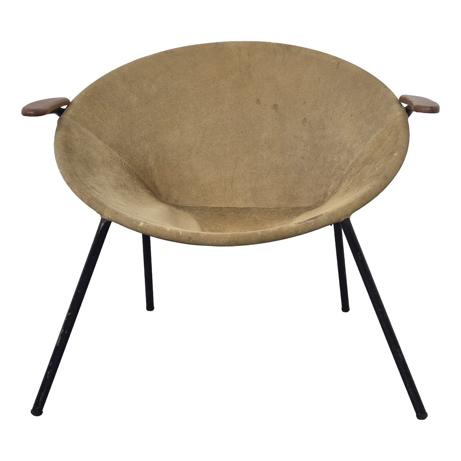 Sueded Balloon Chair by Hans Olsen for Lea Furniture, Denmark, 1950s ...