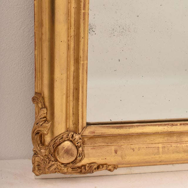 Antique Louis Philippe Gold Leaf Mirror, 1800s For Sale - Image 9 of 12