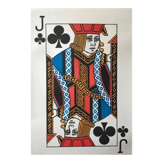 1967 Original American Vintage Playing Card Poster - Jack of Clubs (Linen-Backed) For Sale