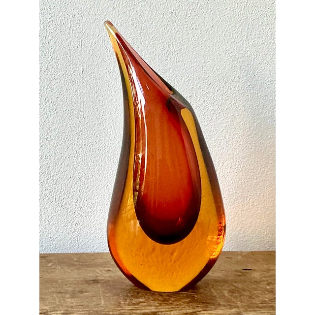 Vintage Italian Murano Art Glass Vase For Sale - Image 9 of 12