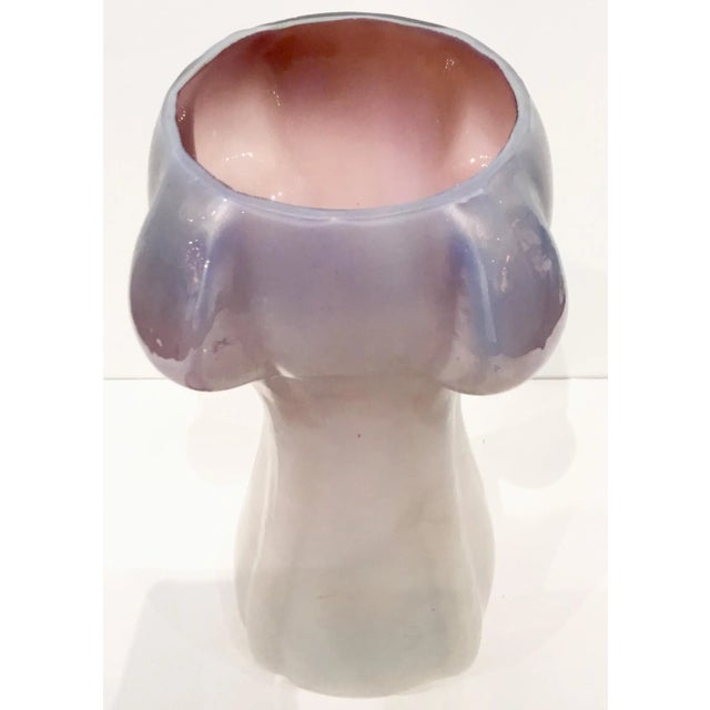 Large Lavander Iridescent Loetz Vintage Art Glass Vase For Sale - Image 4 of 6