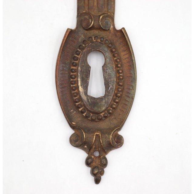 French French Escutcheon Door Back Plate With Keyhole 8.875 In. For Sale - Image 3 of 4
