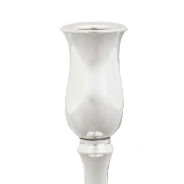 Contemporary 1950s Sterling Silver Candlesticks - A Pair For Sale - Image 3 of 7