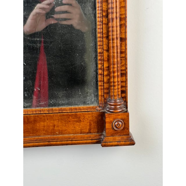 Fine Antique Federal Period Tiger Maple Two Panel Mirror C. 1820 For Sale - Image 9 of 11